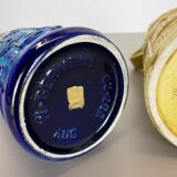 Set of 2 Multi-Color Fat Lava Op Art Pottery Vase by Bay Ceramics Germany, 1970s