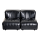 Modular black leather sofa '9000' by Tito Agnoli