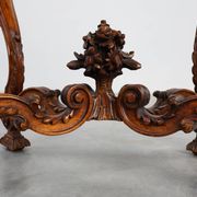 Pair of Napoleon III style Walnut side tables with Bluestone tops, France