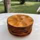 6 oyster plates, for 6 oysters, vintage glazed ceramic slip