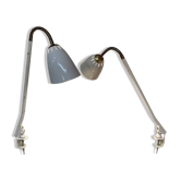 Paire de grandes lampes modulables "design industriel 1950".