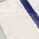 Berber carpet beni ouarain ecru blue line 243x160m