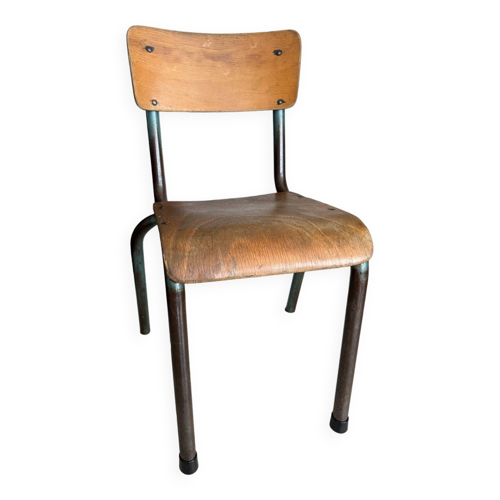 Old wooden and metal children's school chair