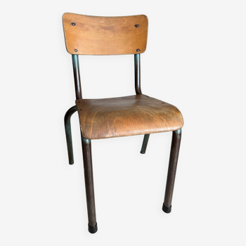 Ancienne chaise écolier enfant bois et métal