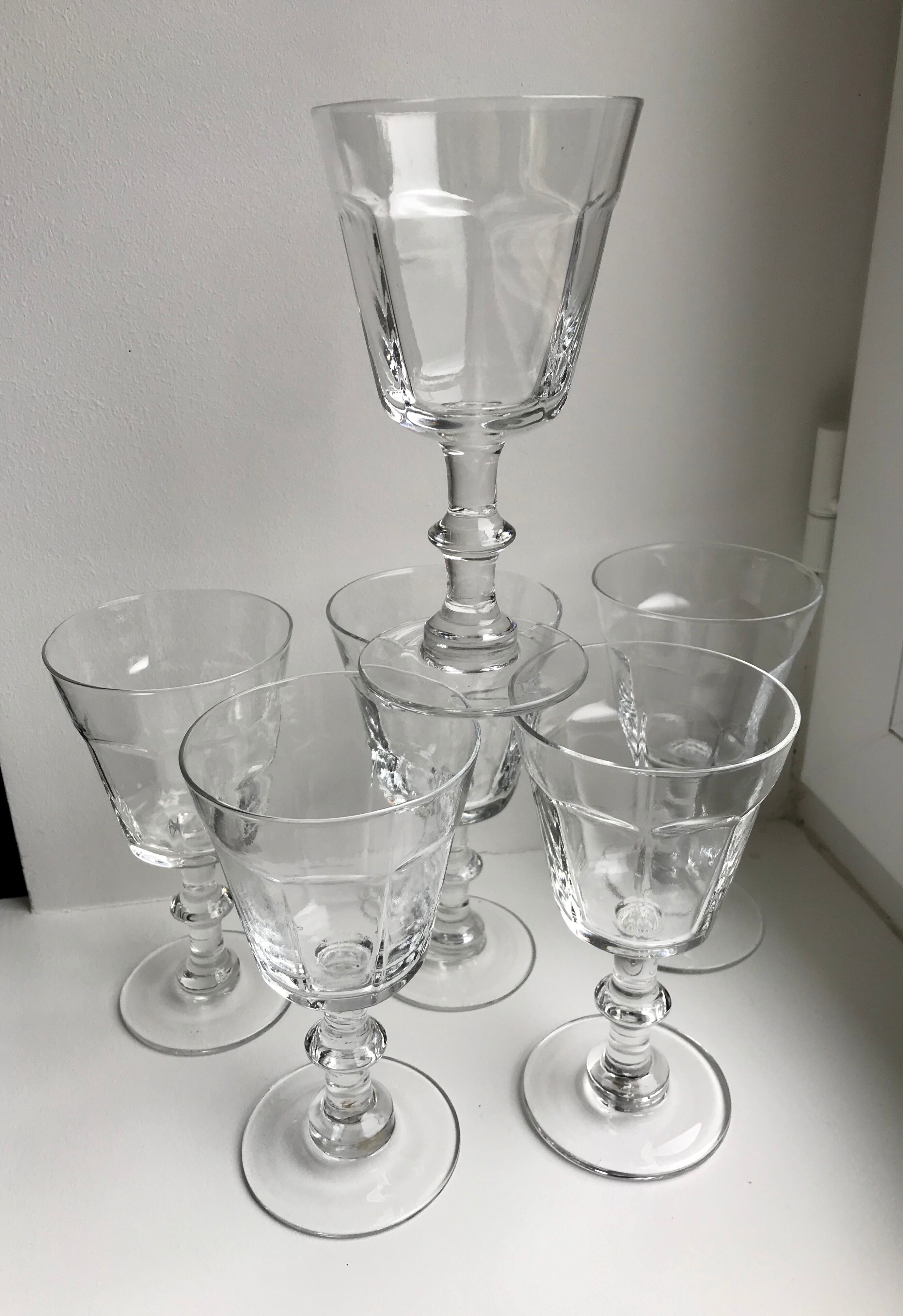 Set of 6 20s moulded glass glasses