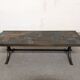 Brutalist coffee table in natural stone and wrought iron from the 60s/70s