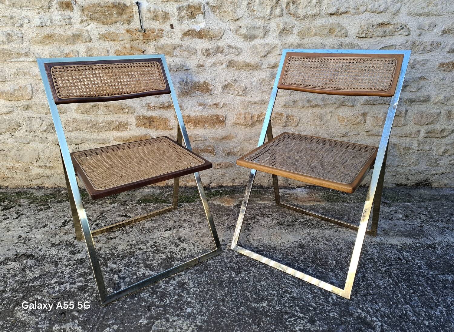 Italian cane folding chairs