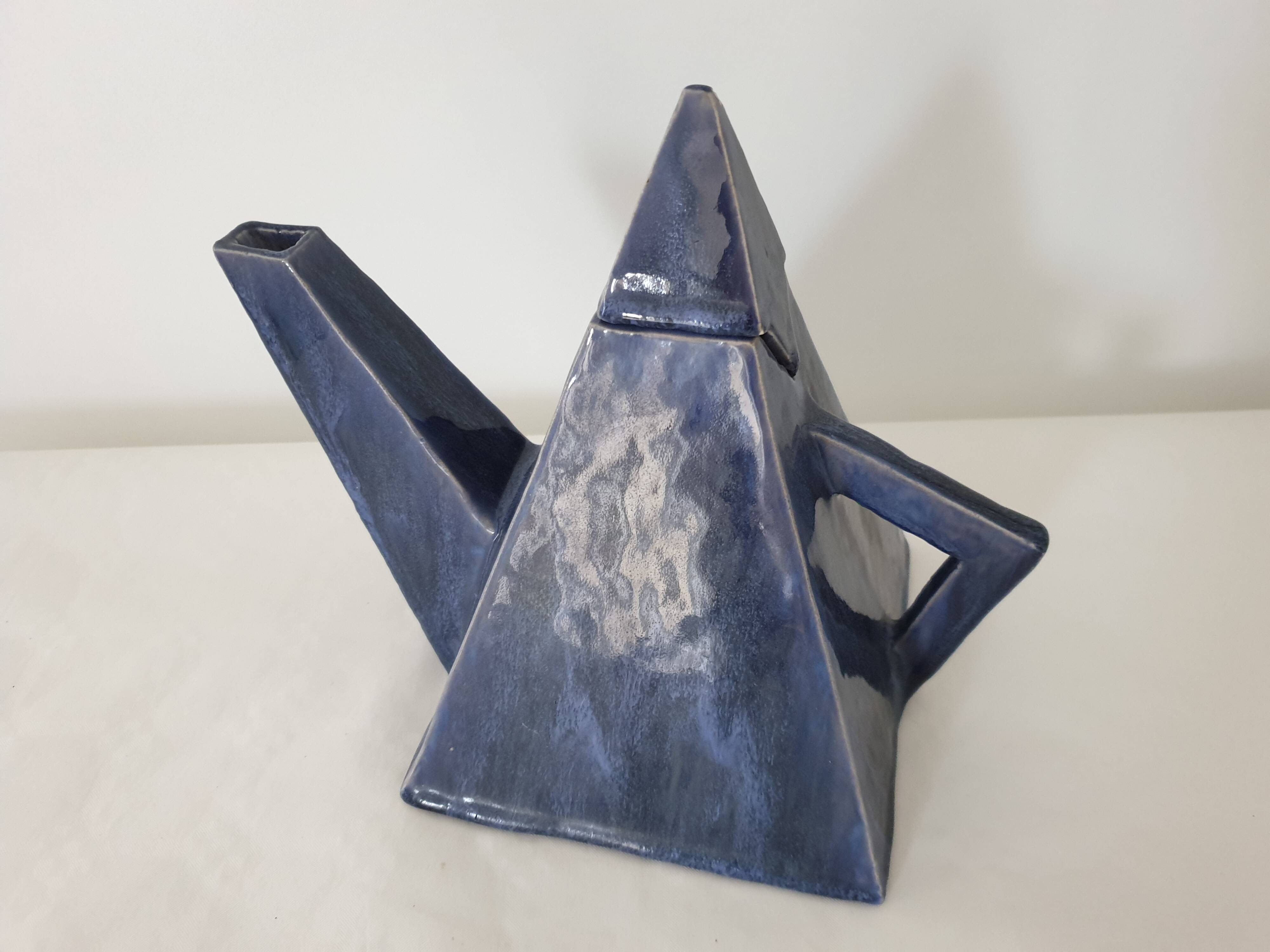 Pyramid Shape Design Ceramic Teapot