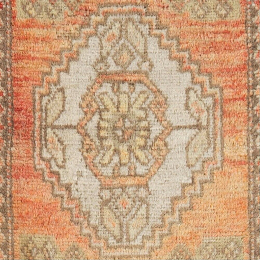 Hand-knotted Small Rug. Vintage Door Mat. Turkish Wool Seat Cover. Entryway Mat. Kitchen Rug