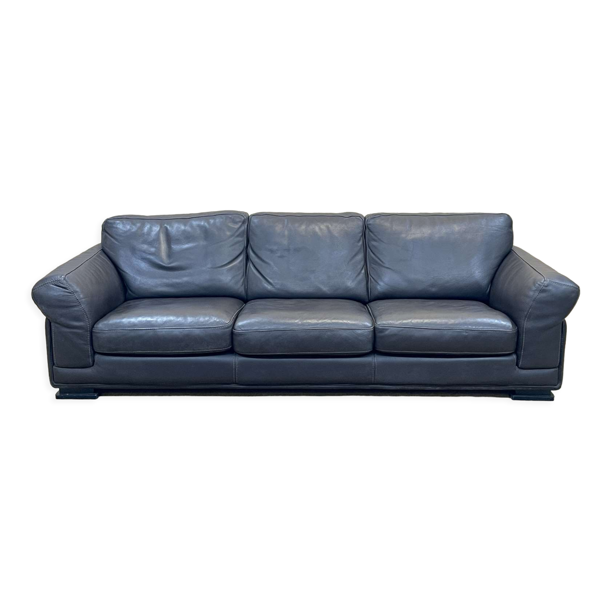Modern 3-seater leather sofa rochebobois