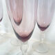 Set of 6 smoked pink champagne flutes – 1970s