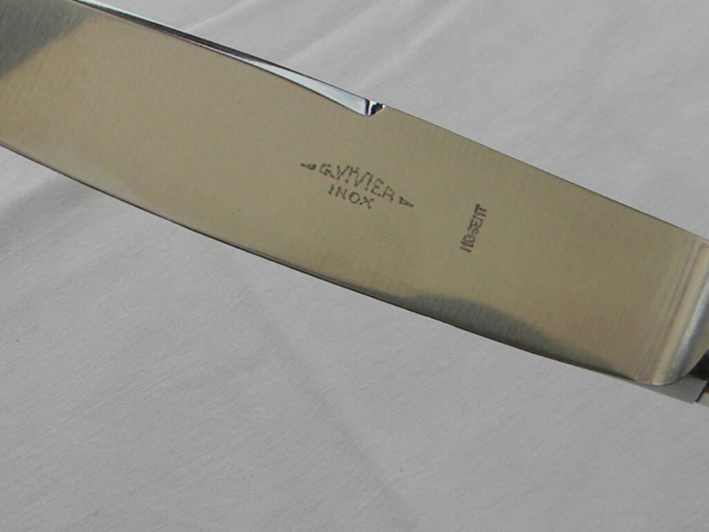Set of 12 knives silver metal handle stainless steel blade G. VIVIER.
