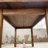 Oak farmhouse table and its two benches
