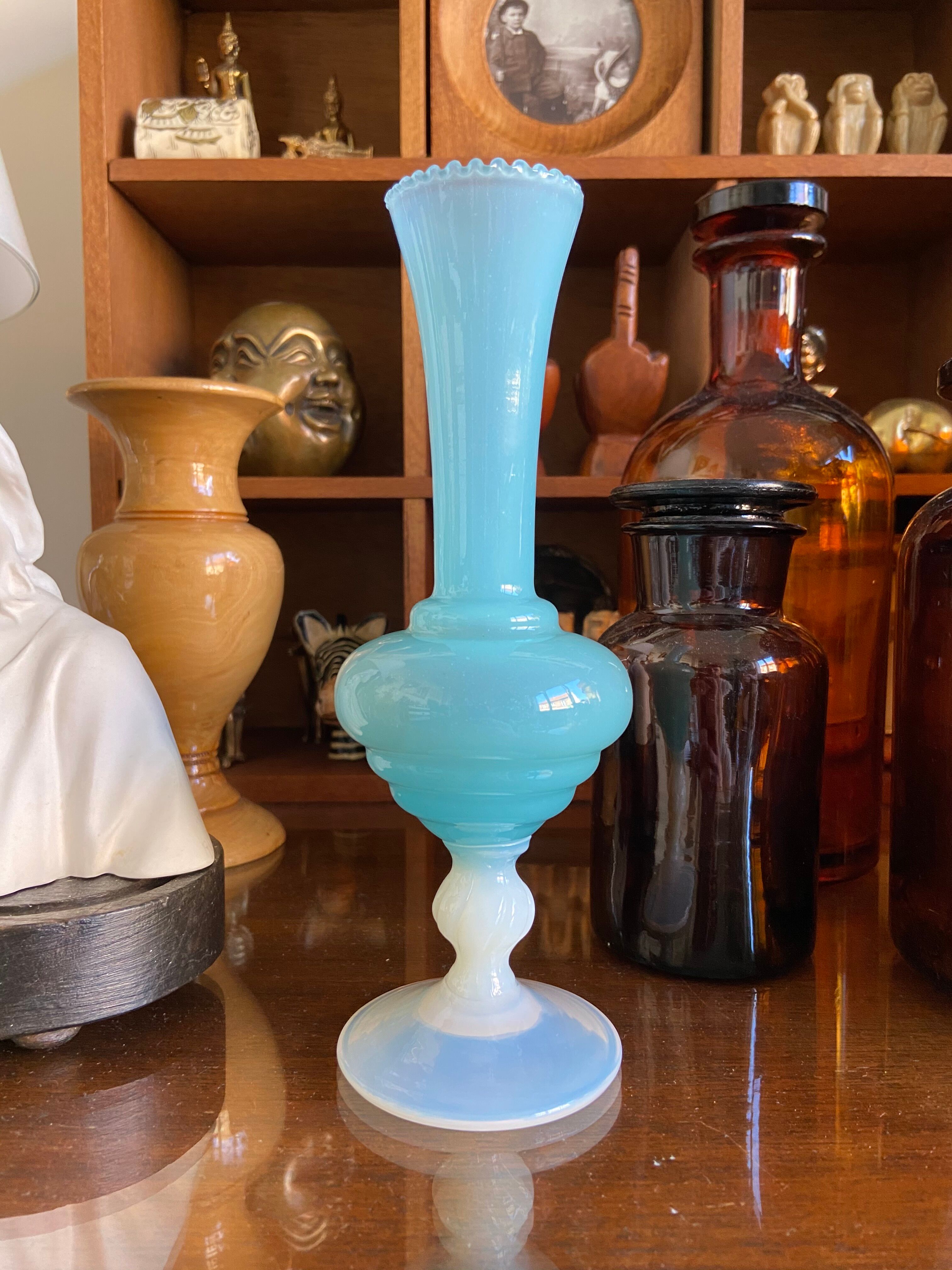 Blue opaline vase