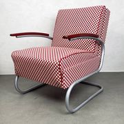Thonet S-411 Armchair "Red & White"