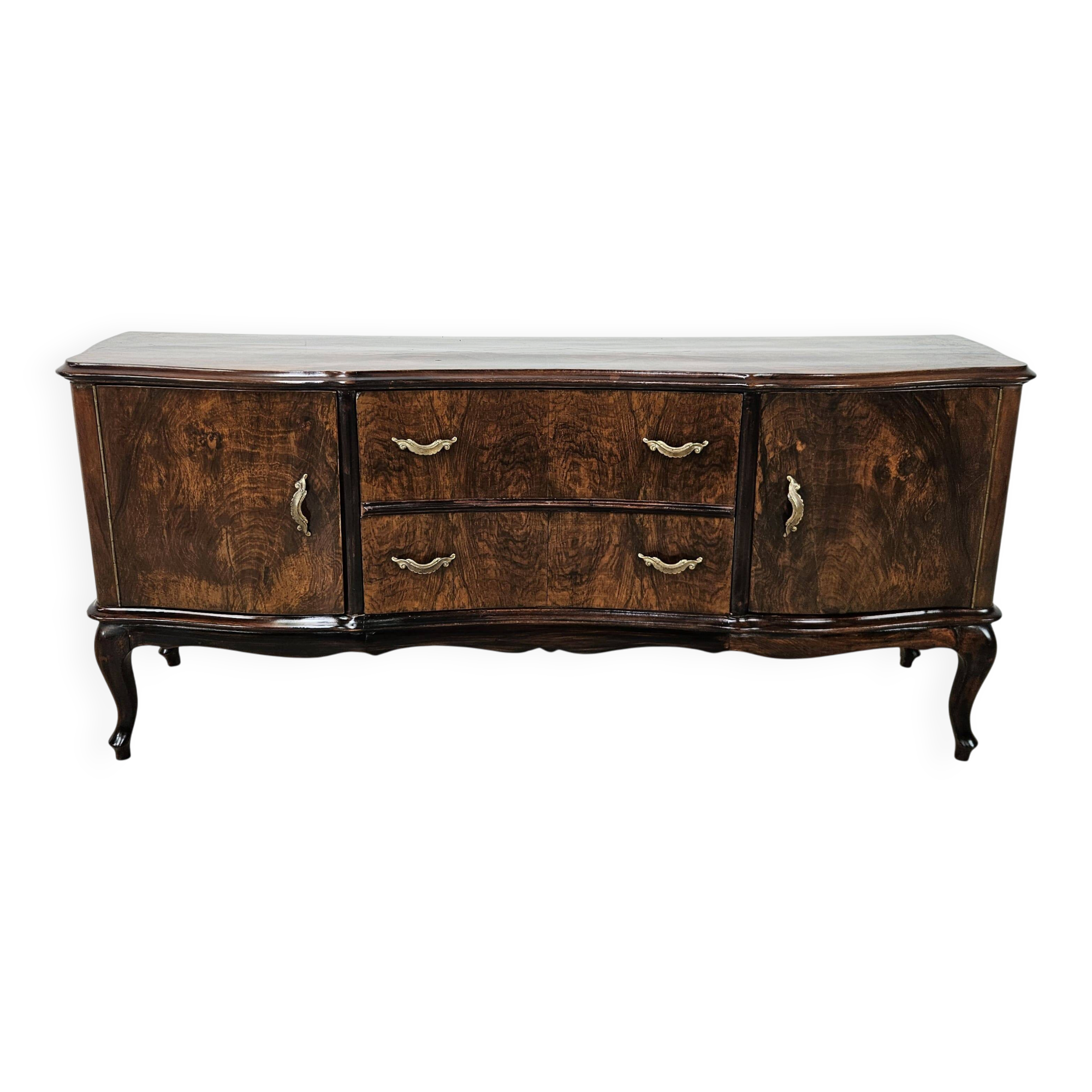 Chippendale walnut burl vanity, 1940