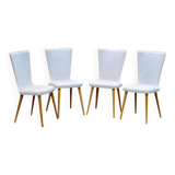 4 vintage Baumann Essor chairs in wood and skai from the 1960s