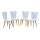 4 vintage Baumann Essor chairs in wood and skai from the 1960s.
