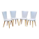 4 vintage Baumann Essor chairs in wood and skai from the 1960s.