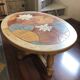 Table basse bois et céramique signée Louis Barrois