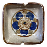 Stoneware ashtray, floral pattern
