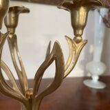 Brass flower candlestick