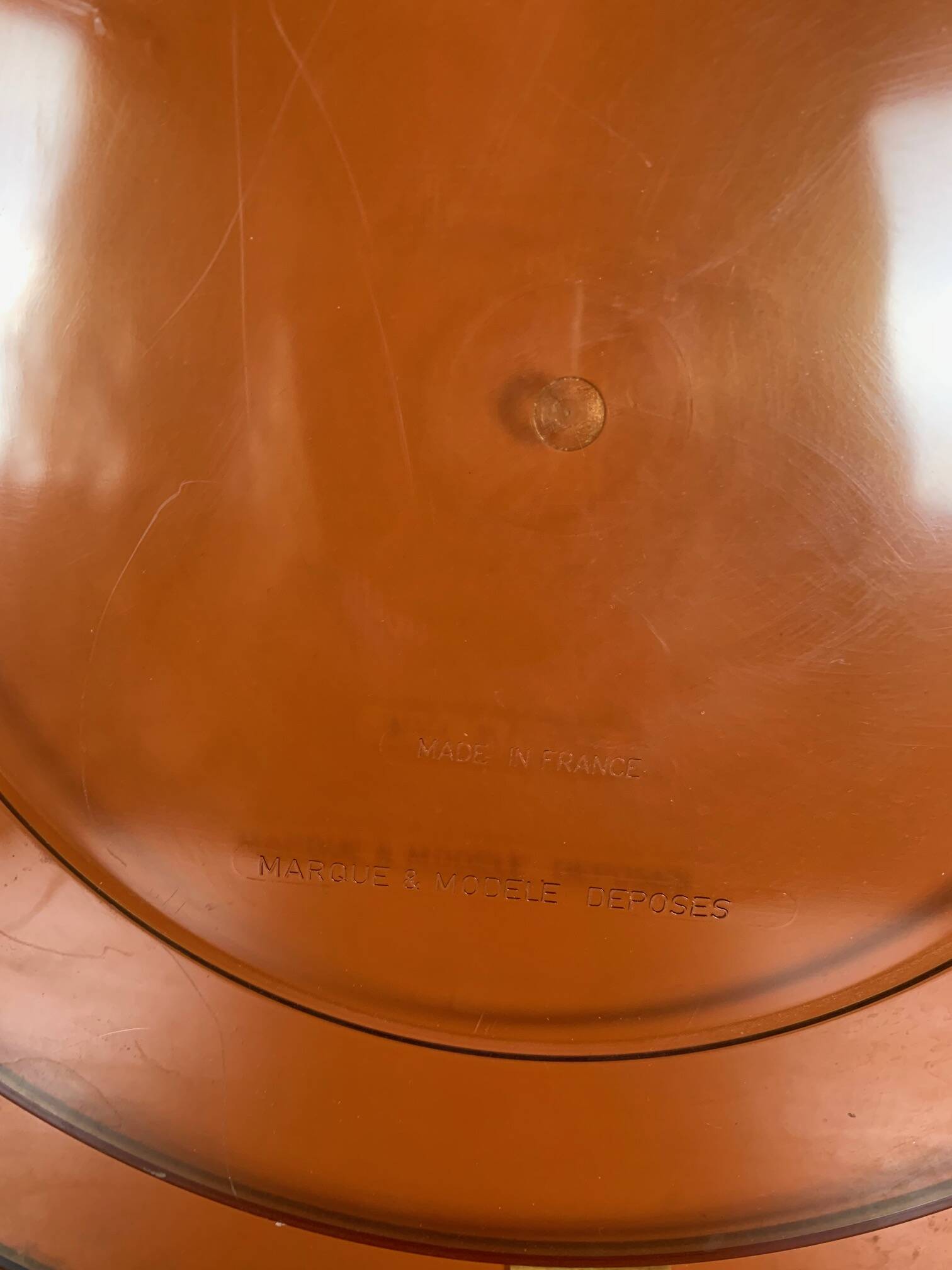 Round Smoked Plexiglas Mirror – GILAC n°1813 – Vintage 1970s