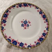 Set of 6 Art Deco dessert plates - Limoges porcelain a.f. and