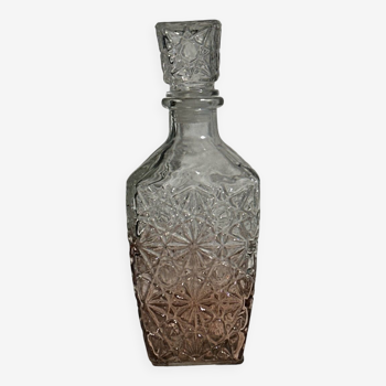 Tinted geometric star pattern whiskey decanter H24