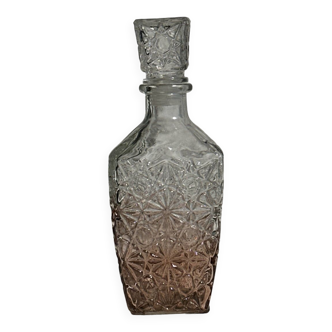 Tinted geometric star pattern whiskey decanter H24