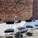 Lot 4 chaises vintage skaï noir et métal chromé