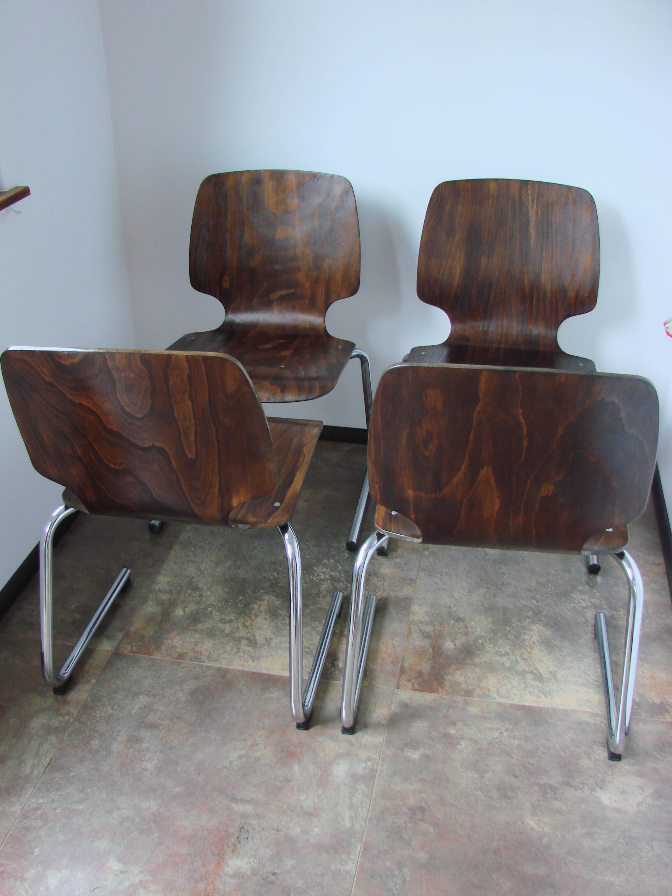 Ensemble de 4 chaises Kusch+Co Flötotto, années 1960.