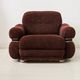 Brown velvet armchair, in the style of Adriano Piazzesi, Italy, 1980s.