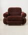 Brown velvet armchair, in the style of Adriano Piazzesi, Italy, 1980s.