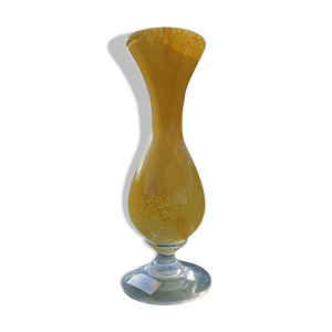 Vase en cristal jaune - cristallerie