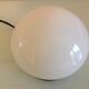 Bedside lamp in white opaline and chromed metal, 70s-80s