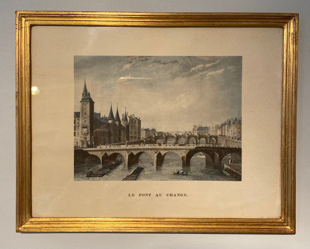 Color engraving, the bridge to change, Paris
