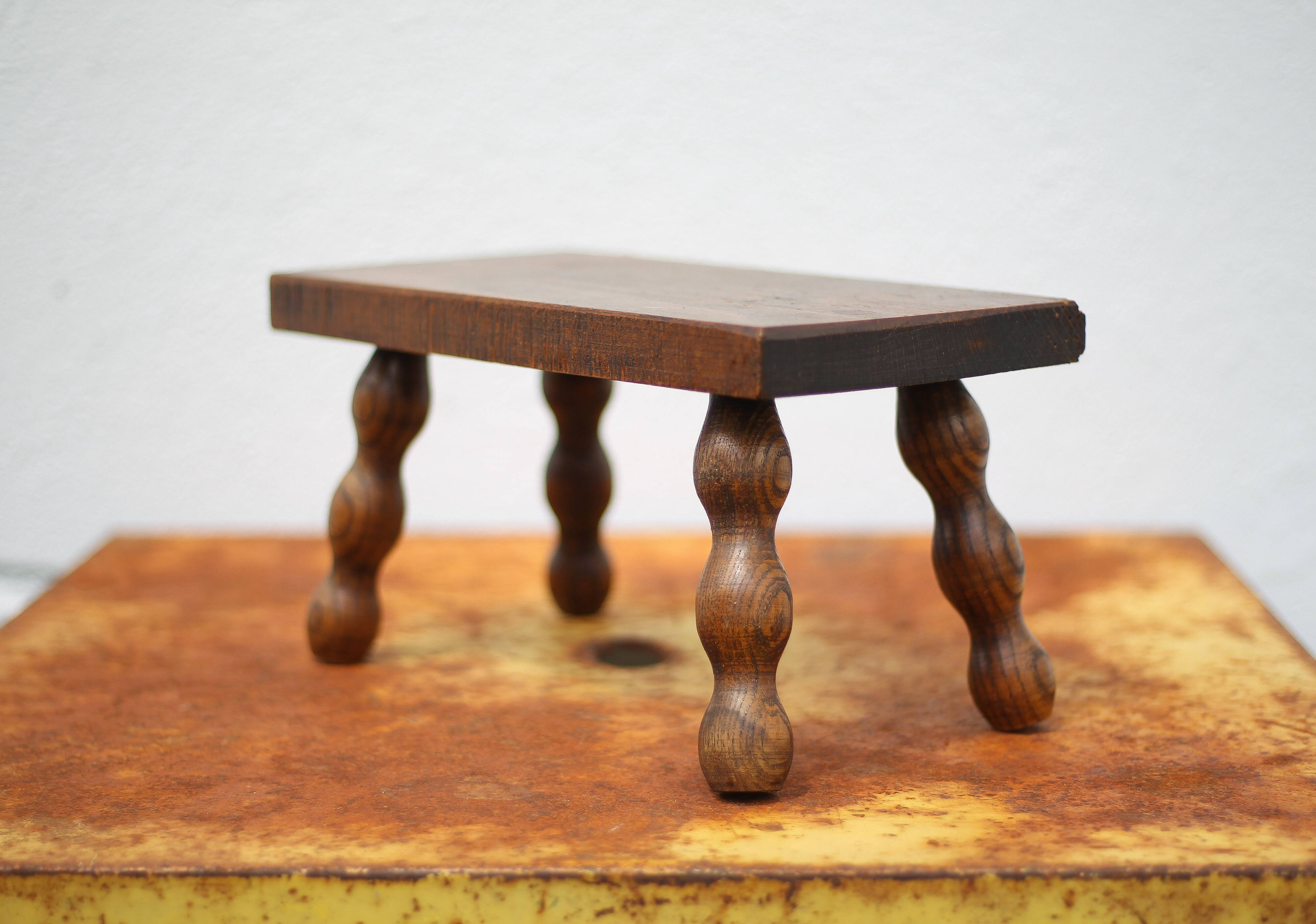 Wooden stool, small beaded foot stool, plant holder