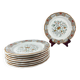 Set of 8 flat plates Gien model Rouen Sainfoin, 1990
