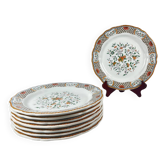 Lot de 8 assiettes plates Gien modèle Rouen Sainfoin, 1990