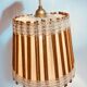 Vintage fabric and wood pendant light
