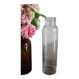 Vase Antique bottle Clear glass fine bubbles vase