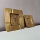 Set of 2 brass ashtrays of vintage design, 80s
