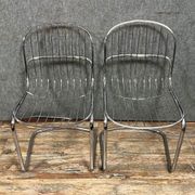 Pair of chromed metal chairs 1970