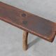 French Primitive Farmhouse Bench with Splayed Legs, 19th Century