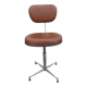 Vintage office chair brand mirima adjustable with brown imitation leather top and metal foot