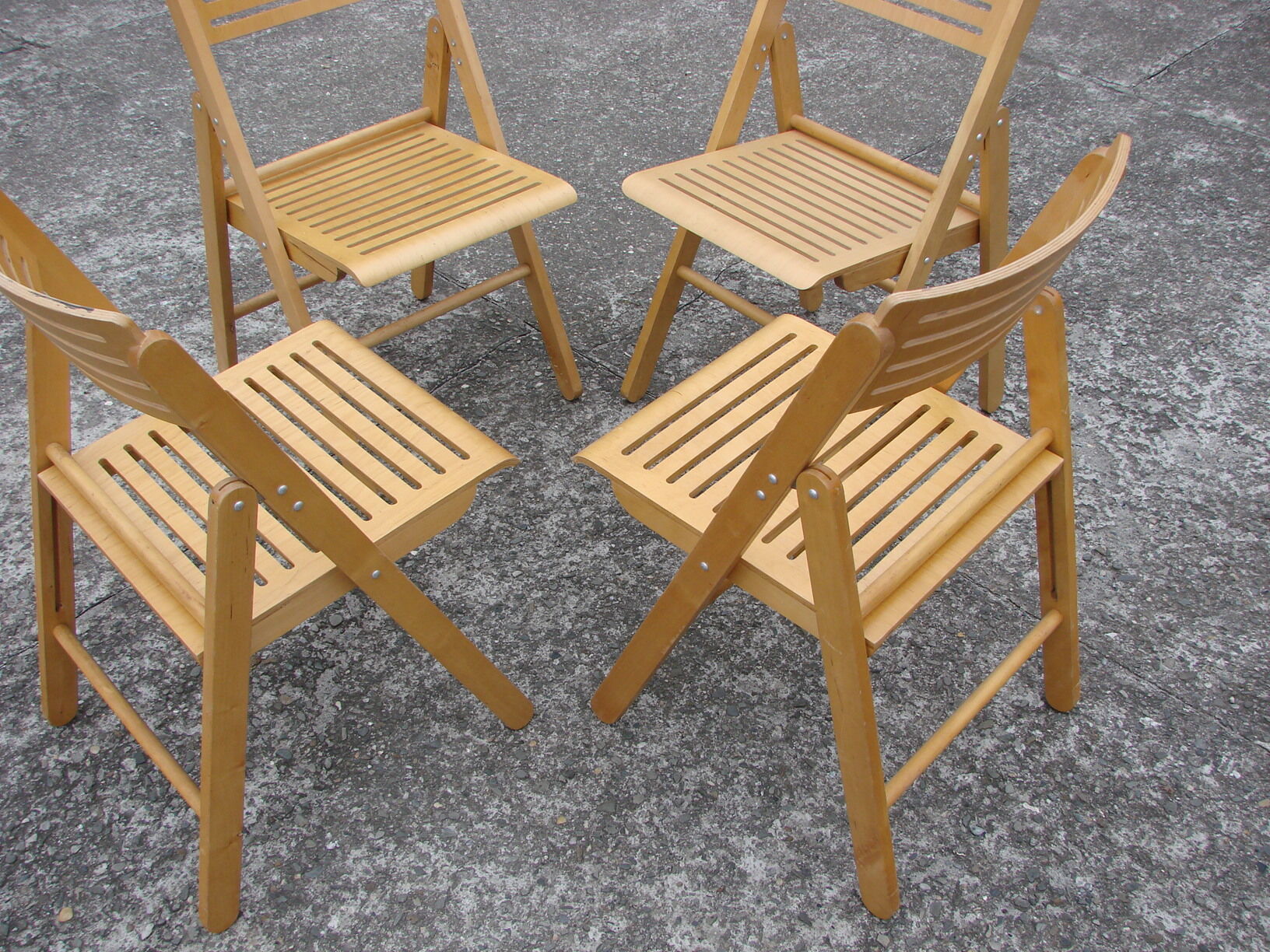 Lot de 4 chaises pliantes, années 1980