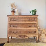 Antique commode with curved drawers - solid wood