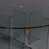 Table à manger en verre Peter Ghyczy des années 70