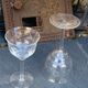 4 verres à vin art déco, motif floral ciselé, verre et cristal